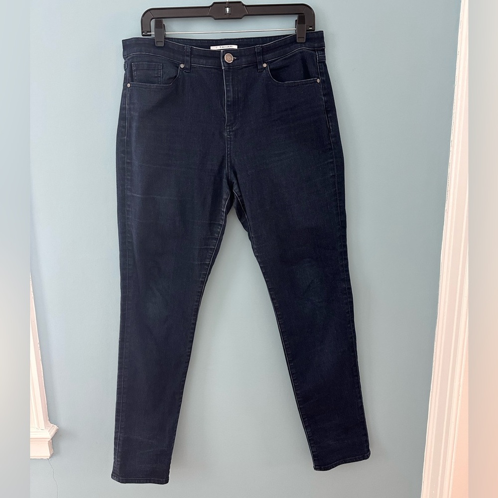 T Tahari Midnight Blue Straight Leg Jeans